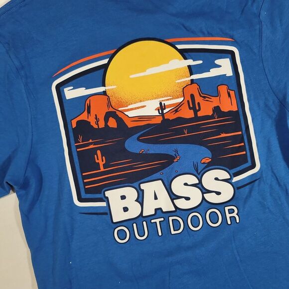 Bass Outdoor‎ Mesa Path T-Shirt Mens Small Blue - Picture 4 of 6